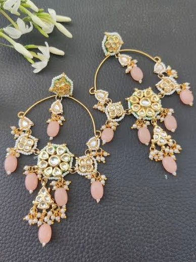 Peach Janki Designer Earrings
