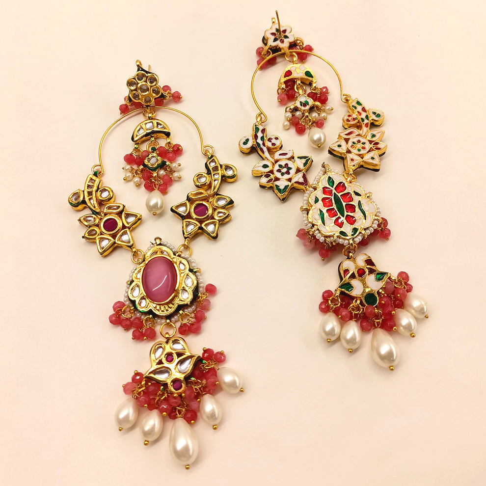Baby Pink Ketki Designer Earrings