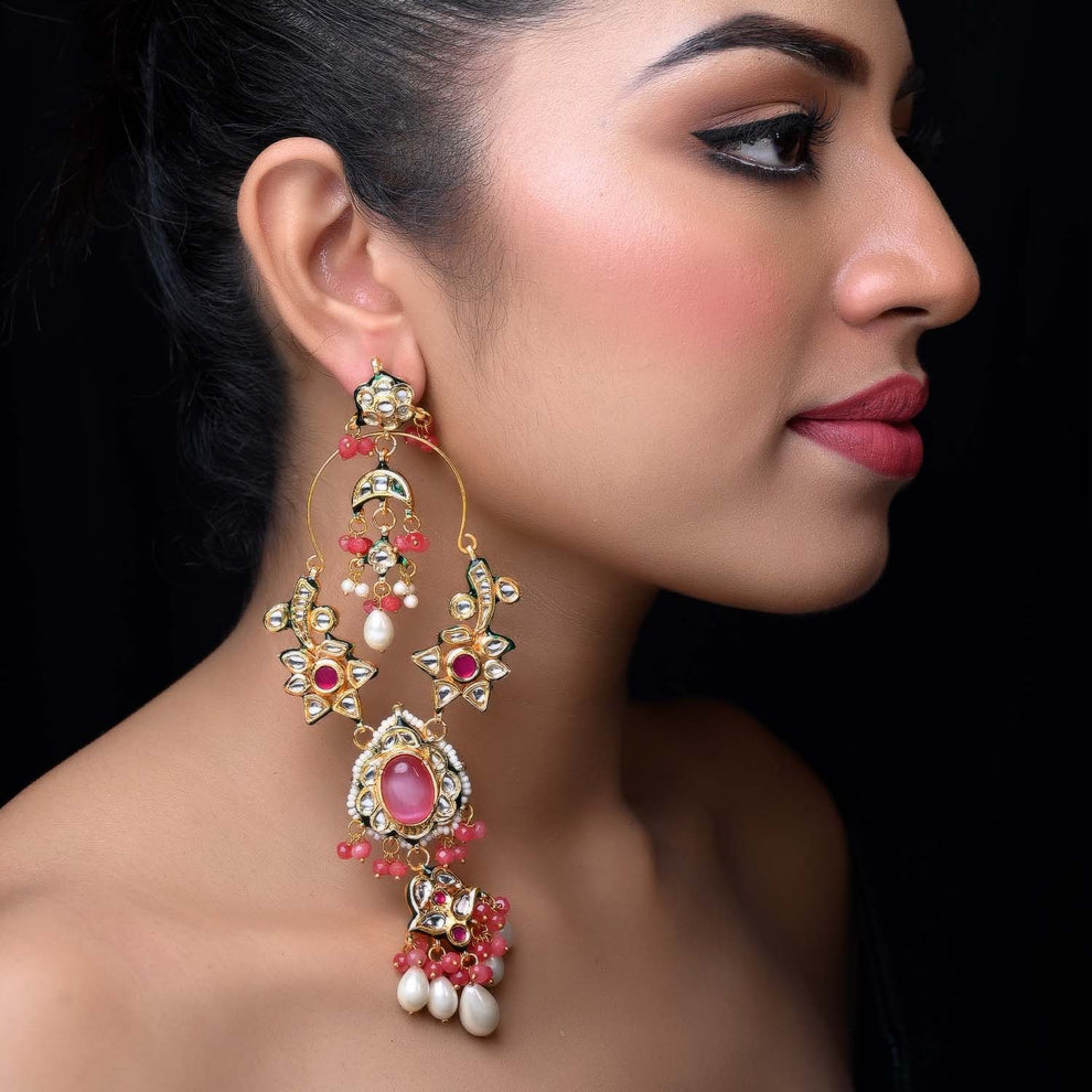 Baby Pink Ketki Designer Earrings