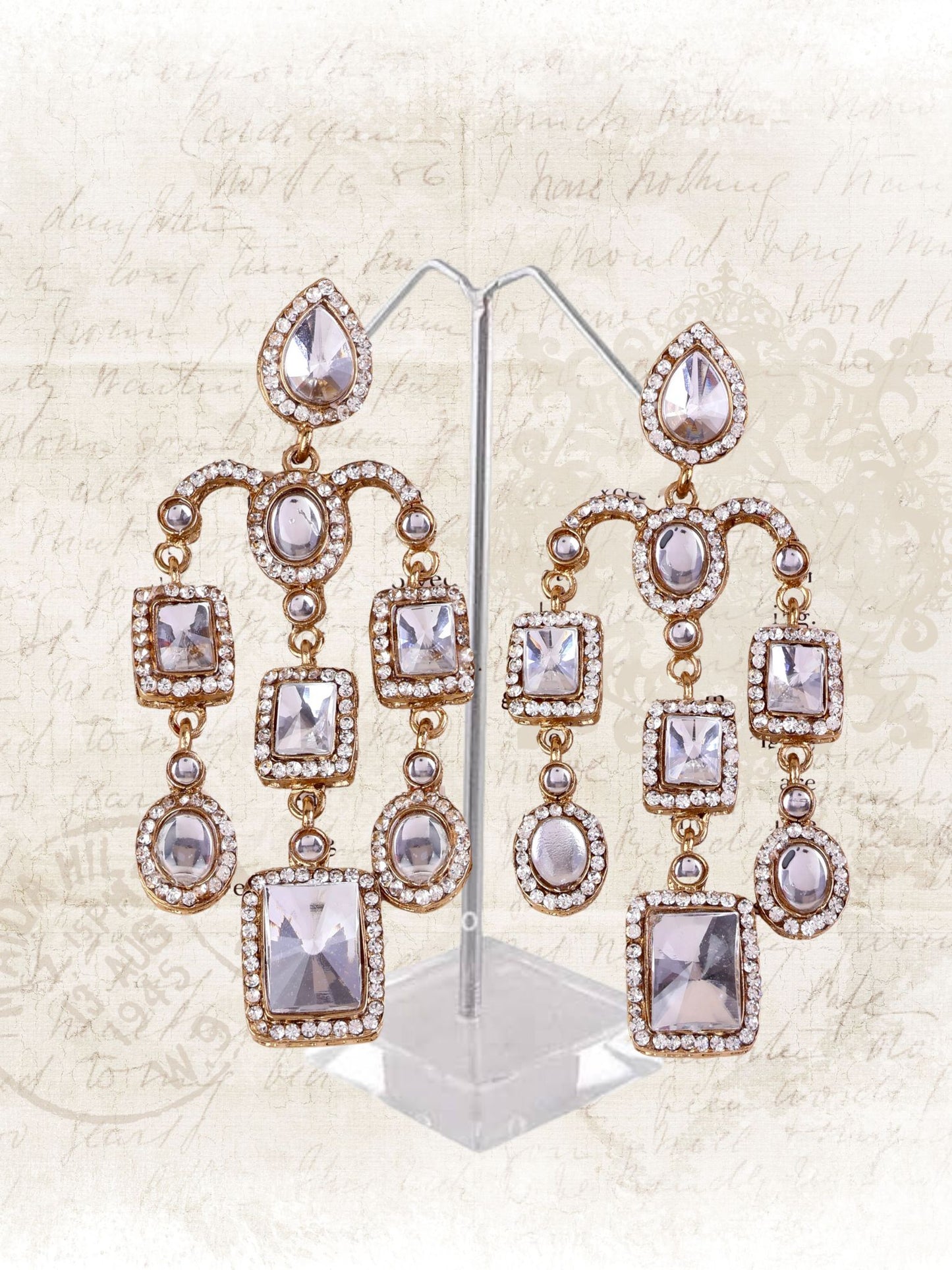White Deepika Cannes Designer Earrings