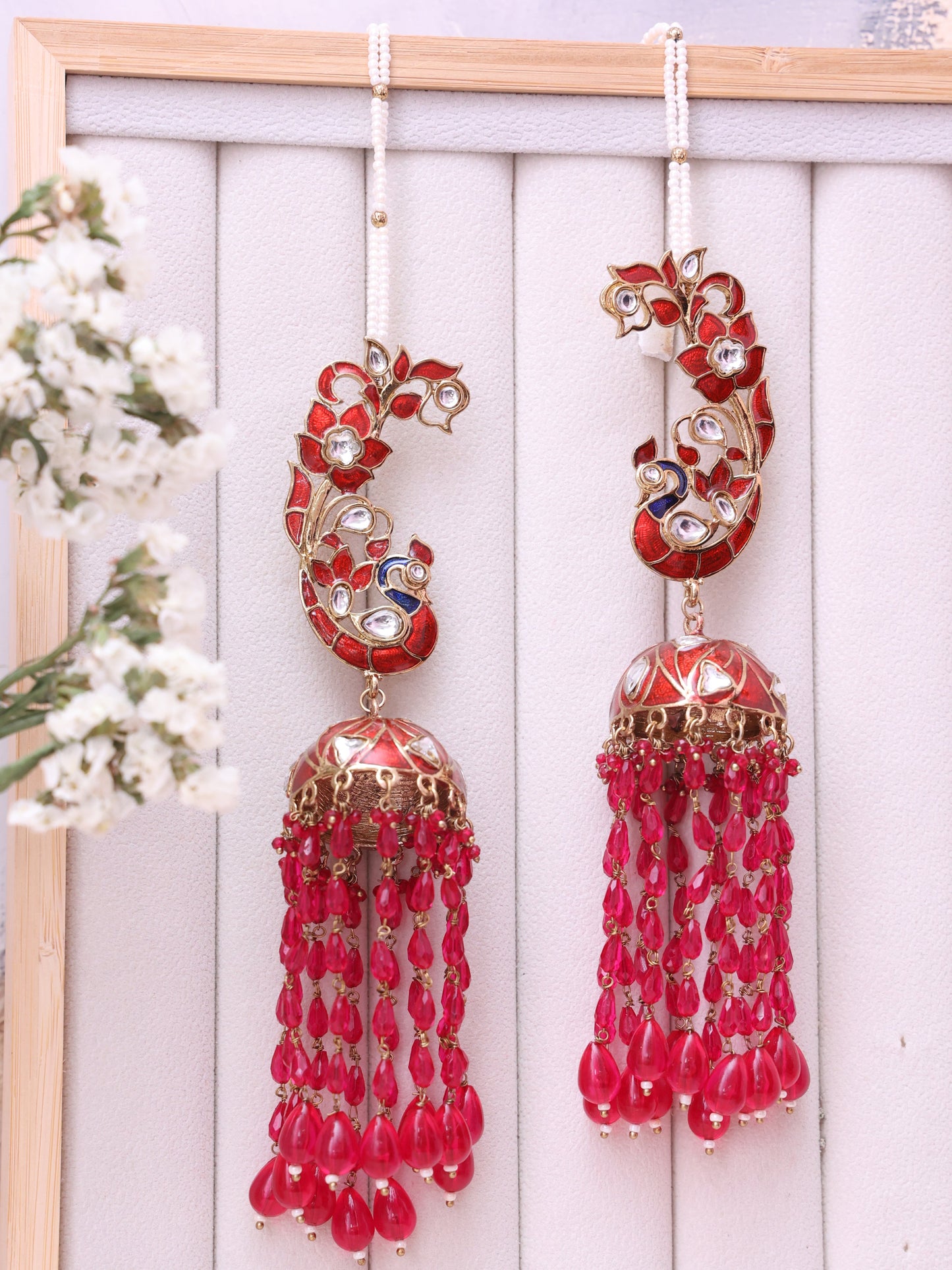 Pink Jaidurga Jhumkis
