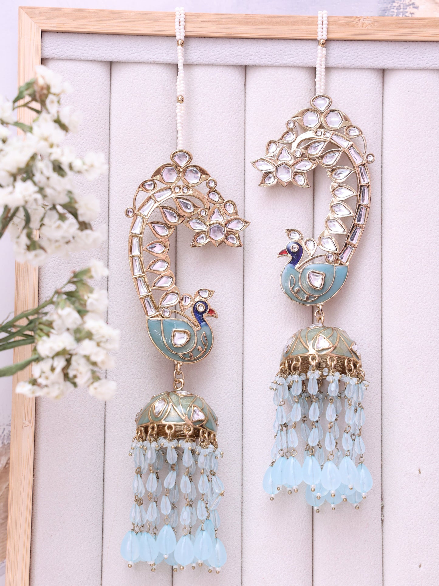 Turquoise Jaidurga Jhumkis