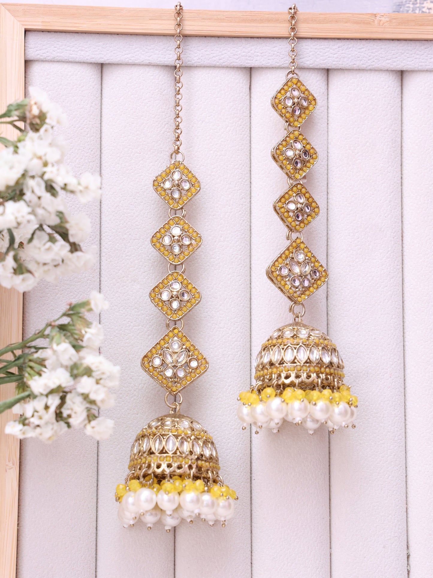 Yellow Nagamma Jhumkis