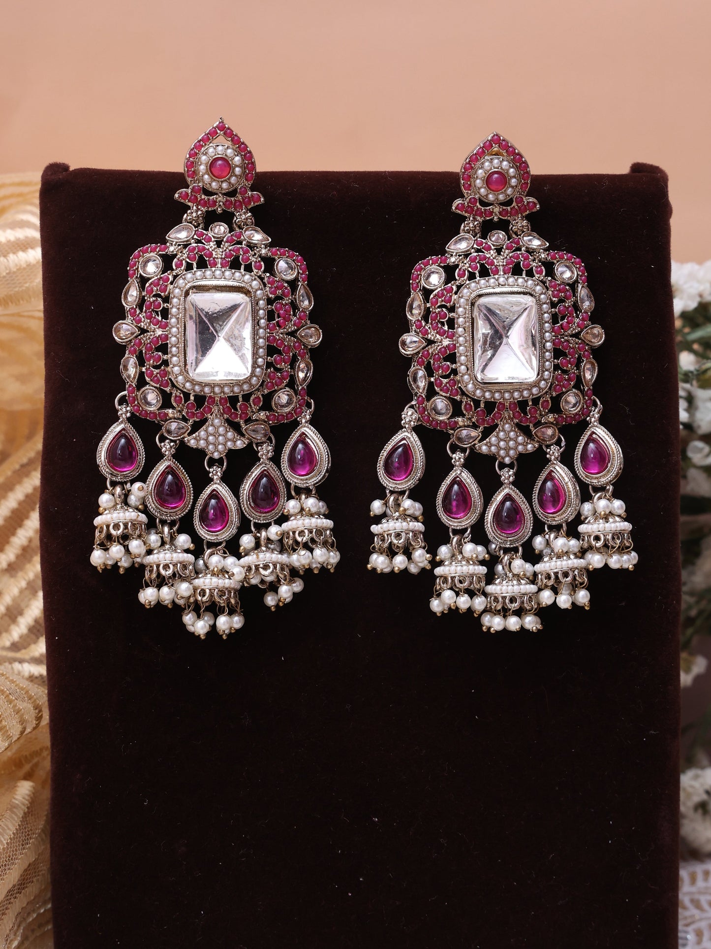 Purple Udu Multiple Jhumkis