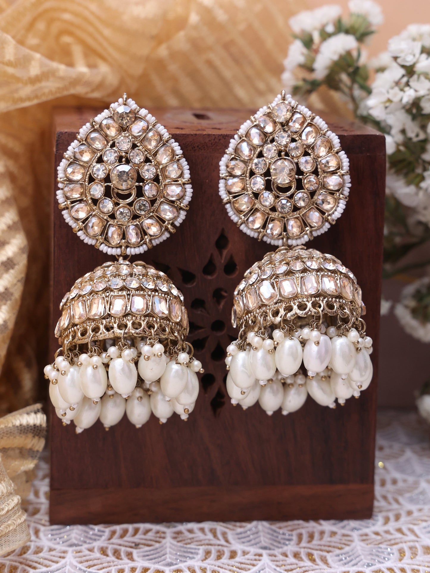 Ivory Chahna Jhumkis