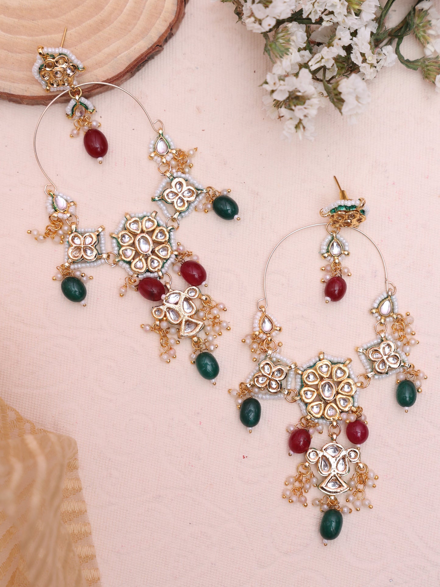 Red & Green Janki Designer Earrings