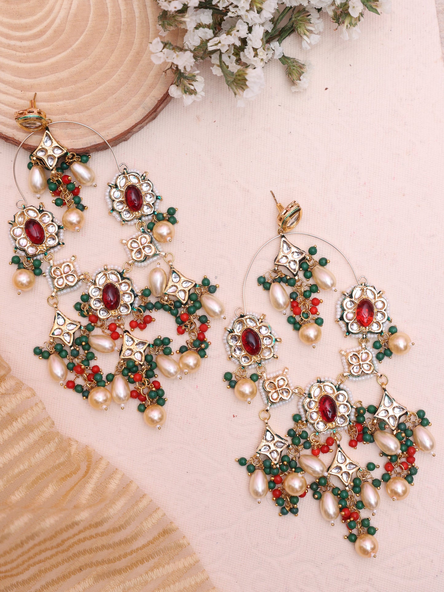 Red Yukti Designer Earrings