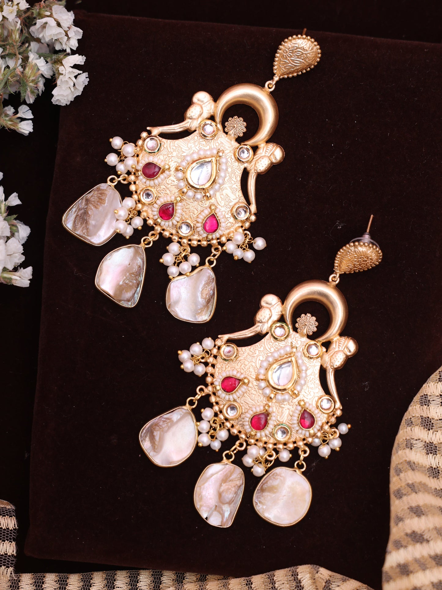 Golden Naganandini Premium Brass Earrings