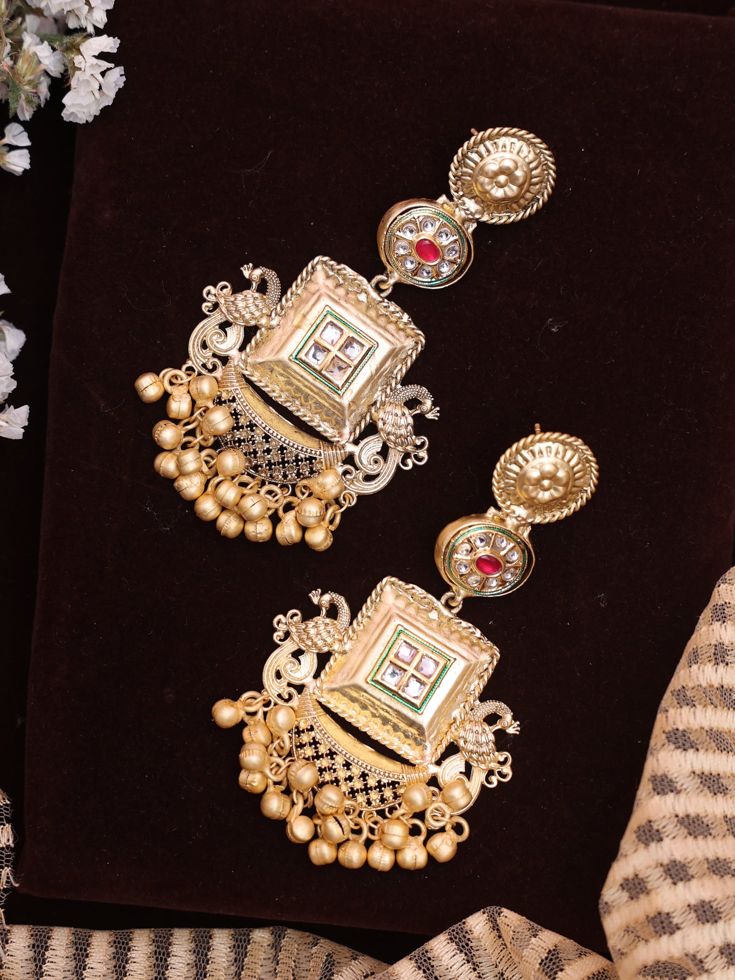 Golden Omaira Premium Brass Earrings