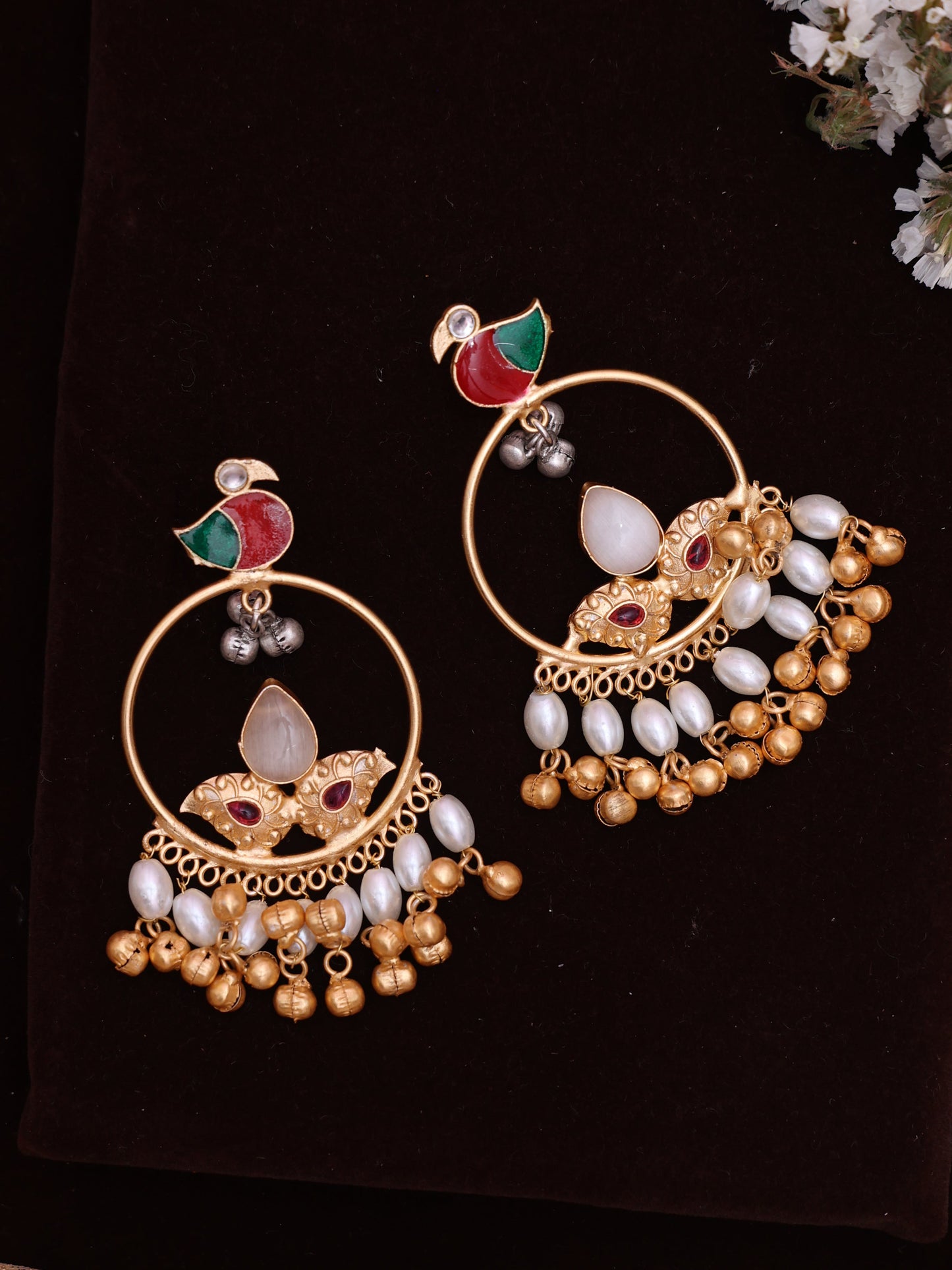 Ivory Sadhvi Premium Brass Earrings
