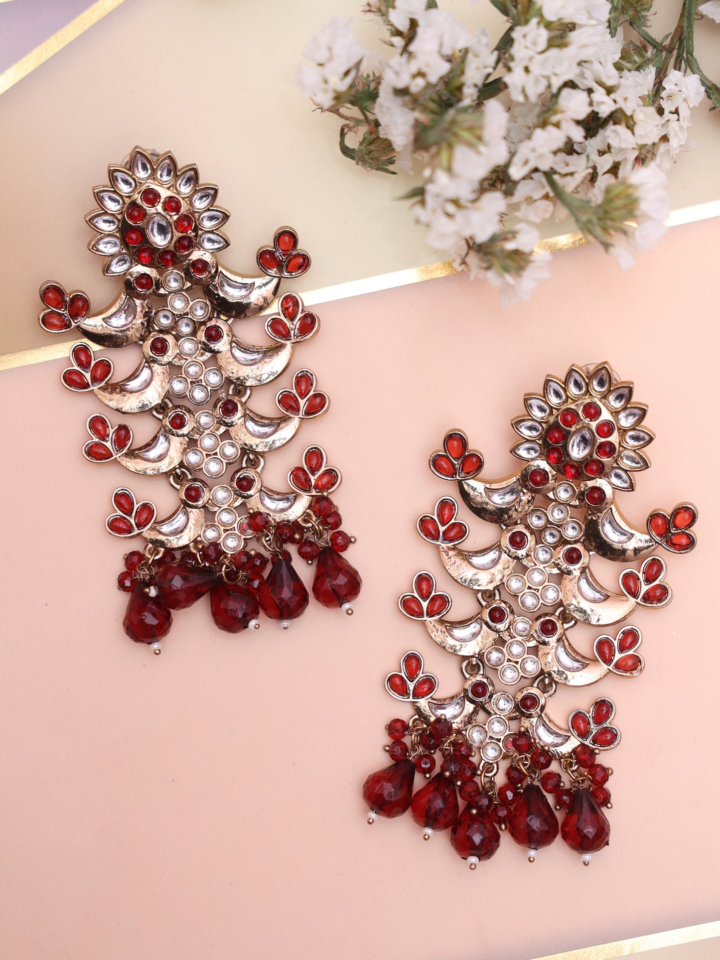 Red Suyasa Designer Earrings