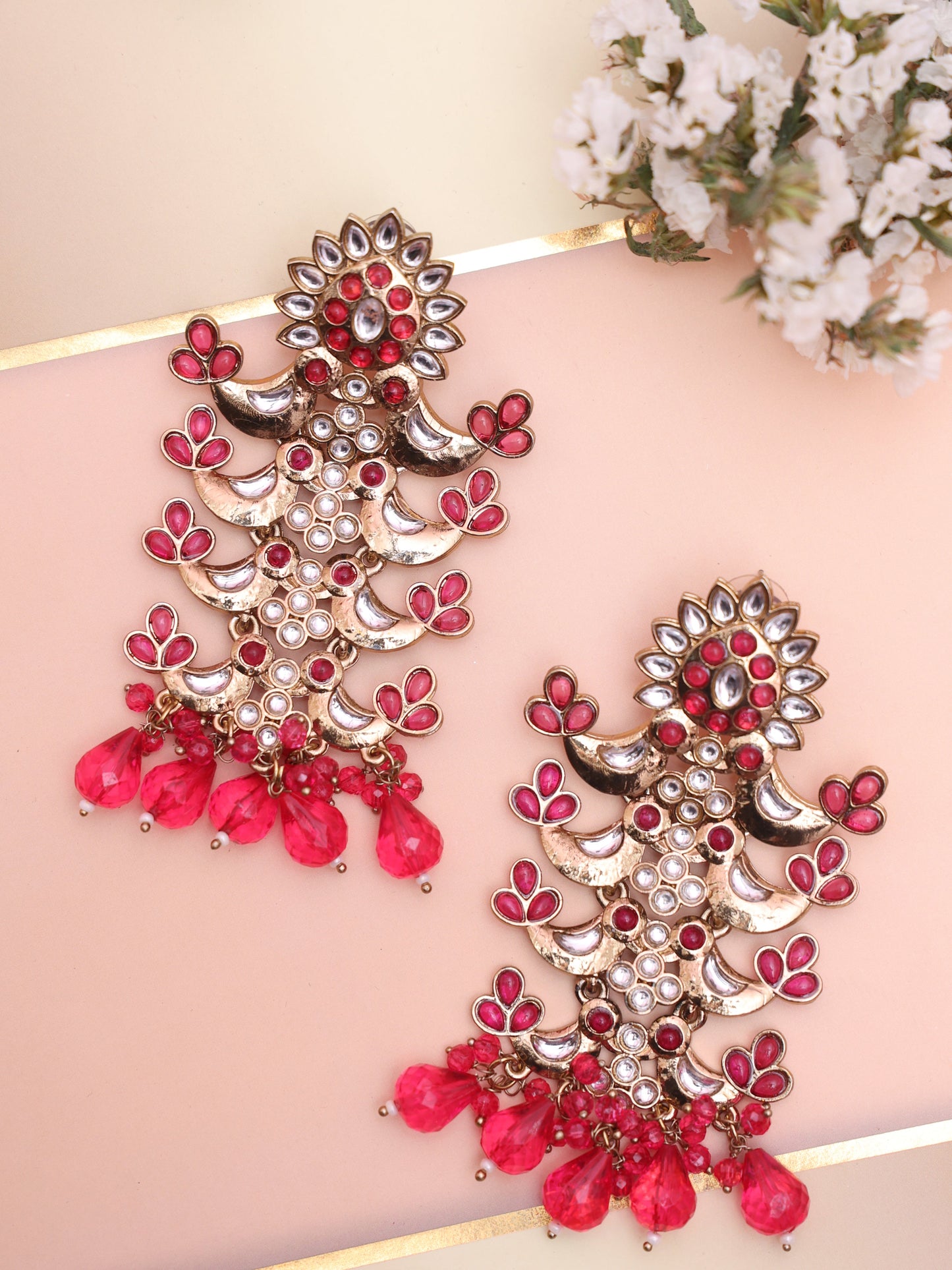 Maroon Suyasa Designer Earrings