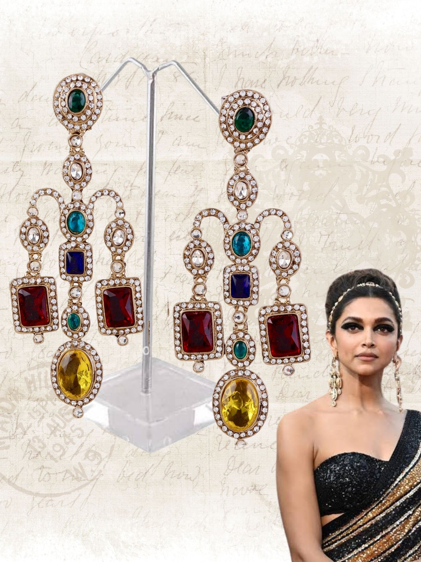 Multicolor Deepika Cannes Designer Earrings