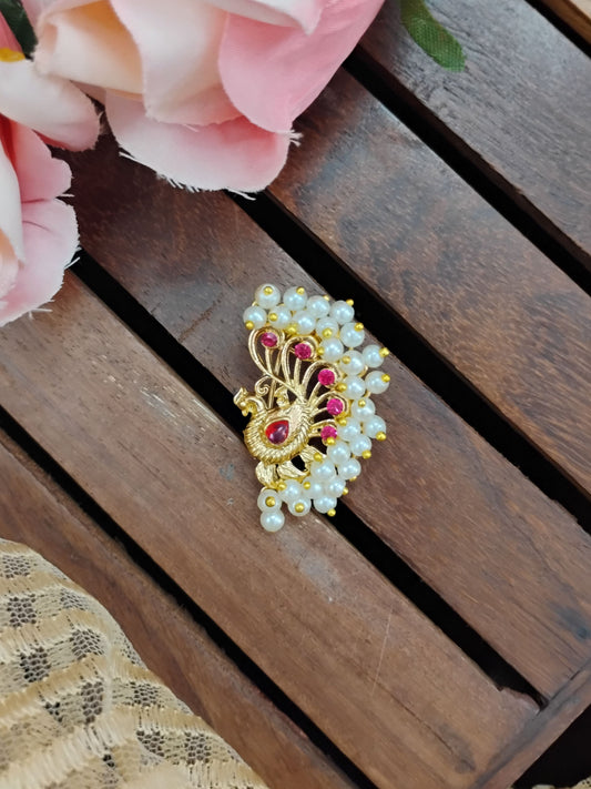 Aadhira Traditional Pearl Nose Pin