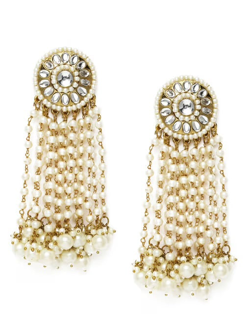 White Heera Designer Earrings