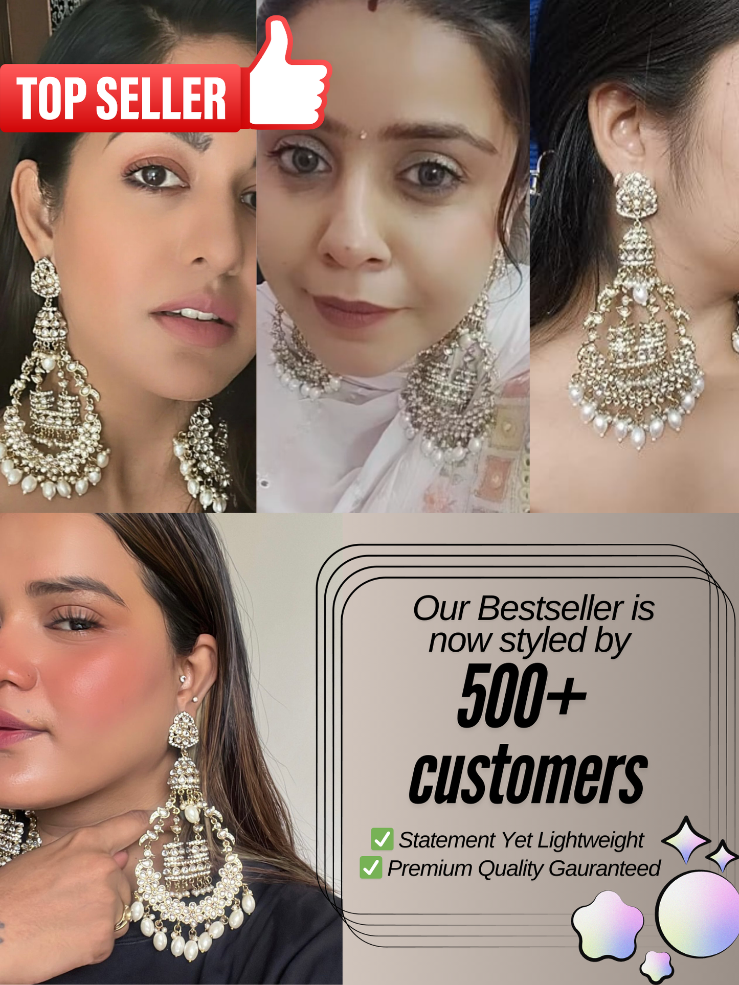White Qutub Chandbalis
