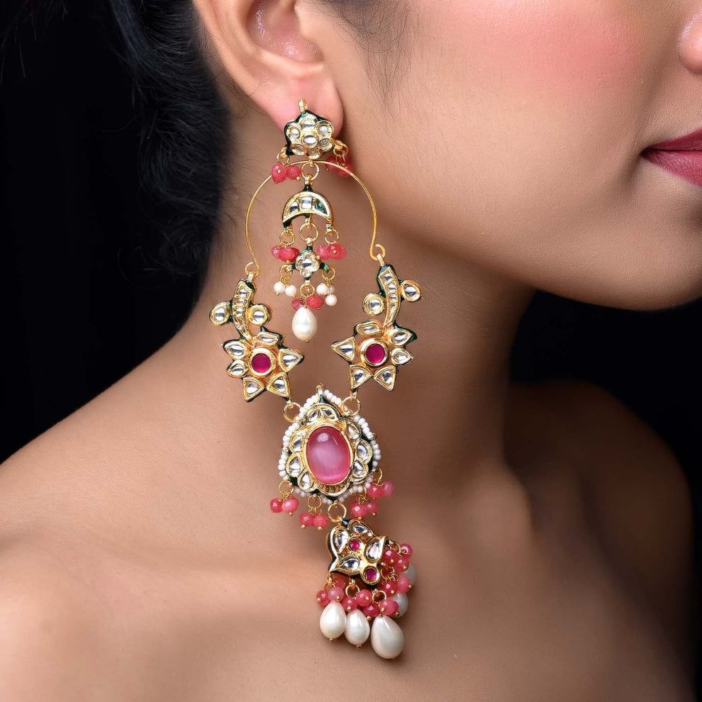 Baby Pink Ketki Designer Earrings