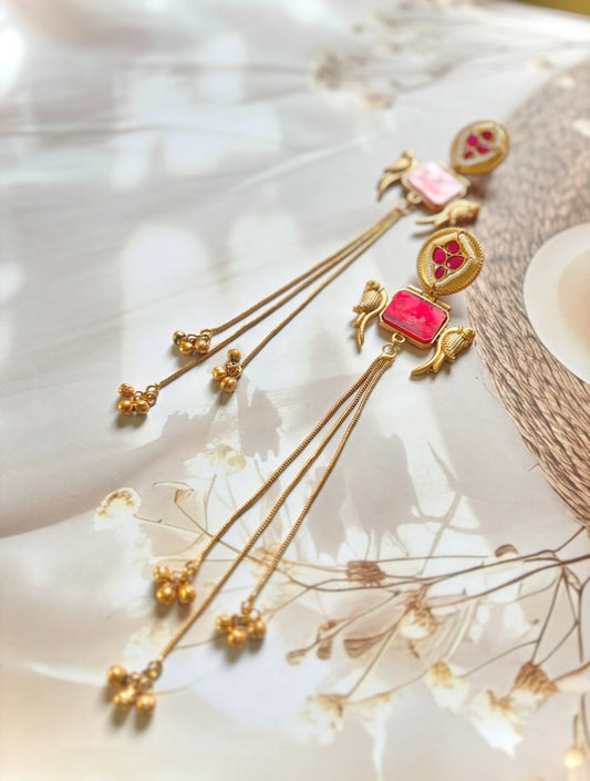 Red deepali Premium Brass Earrings