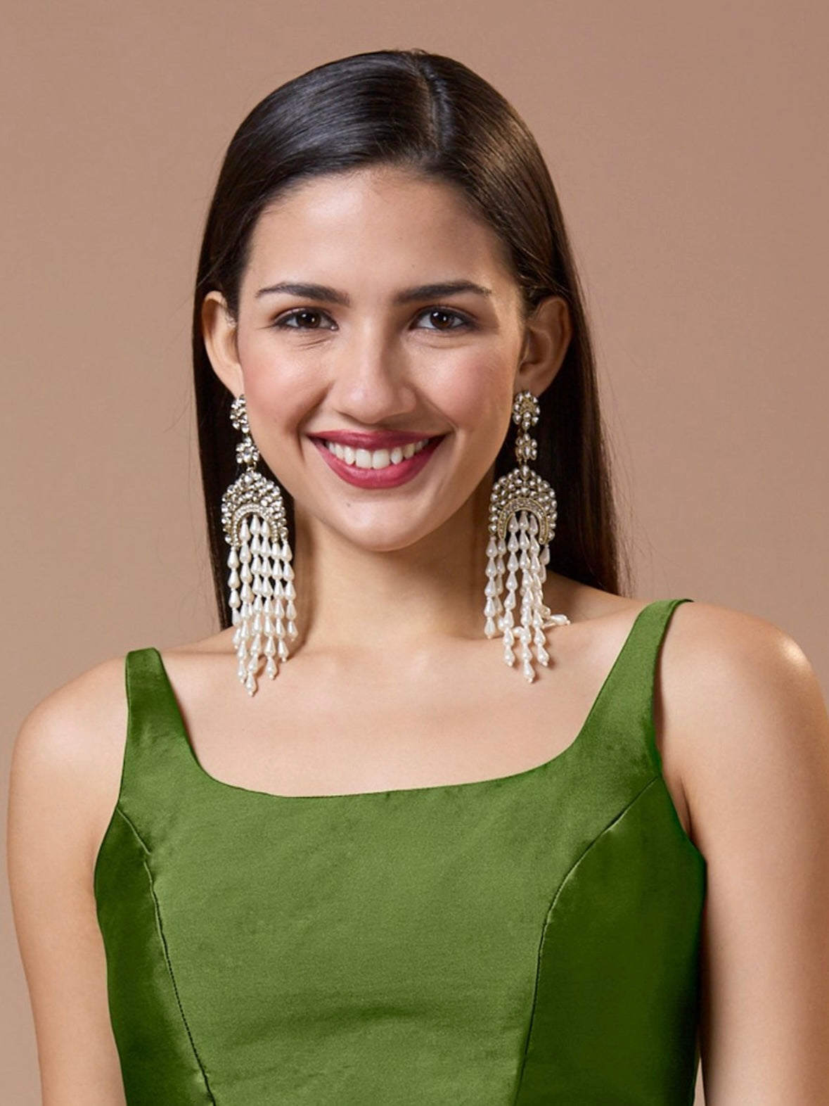White Hamsa Designer Earrings