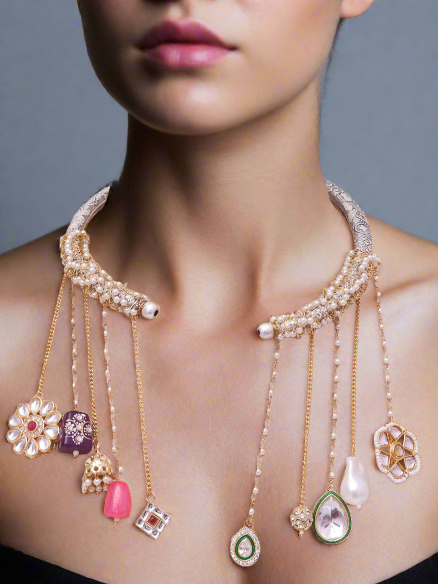 Multicolor Lishka Hasli Necklace Set