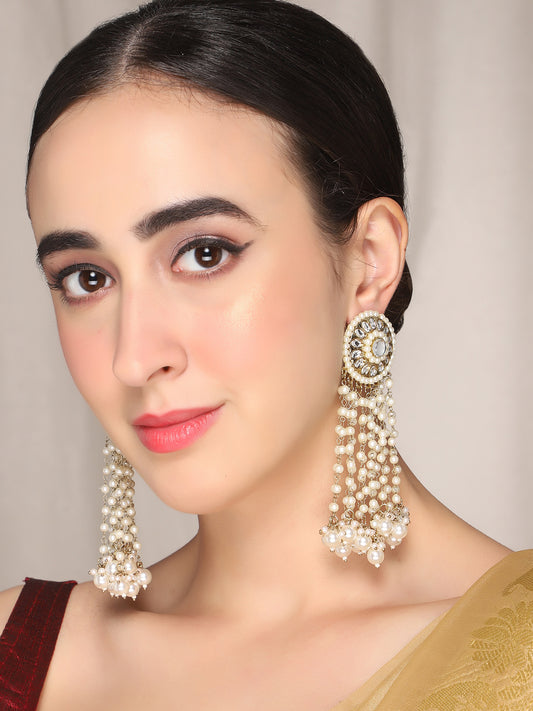 White Heera Designer Earrings