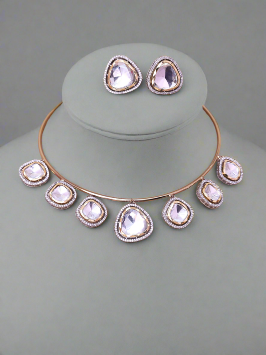 White Netra Hasli Necklace Set