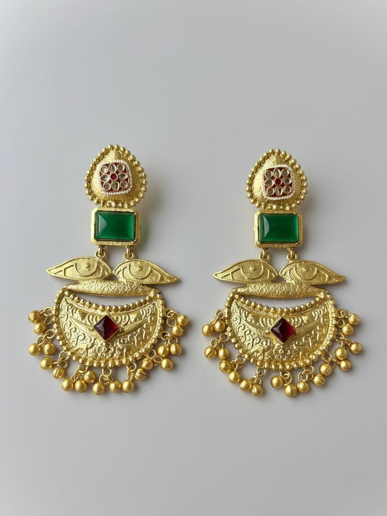 Emerald Naganika Brass Chandbalis