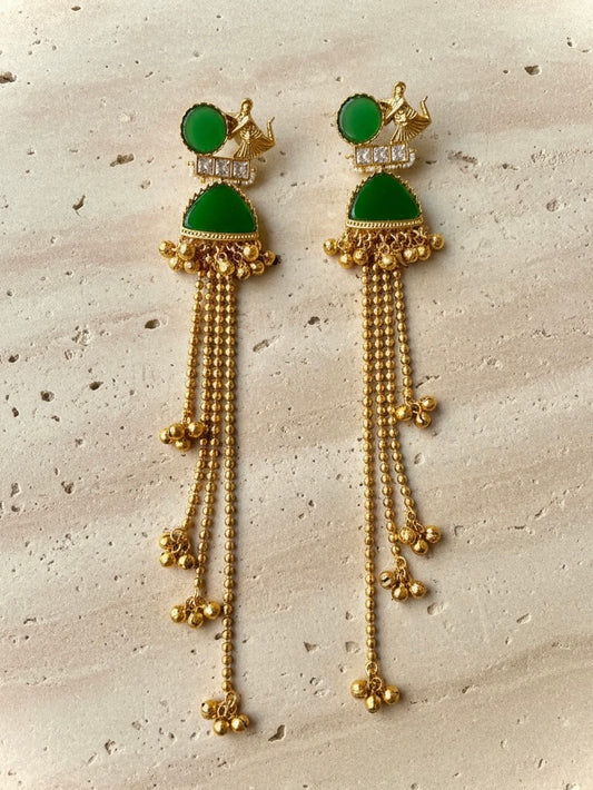 Emerald Nigan Brass Earrings
