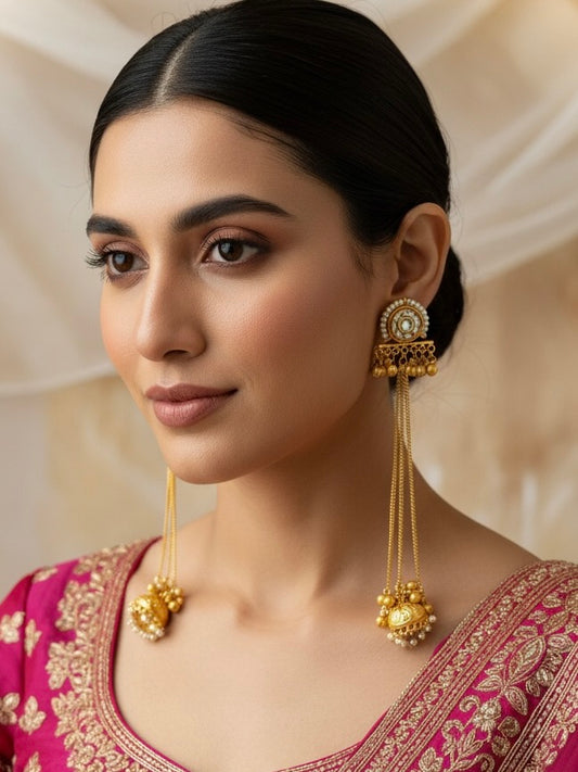 Golden Nidha Brass Earrings