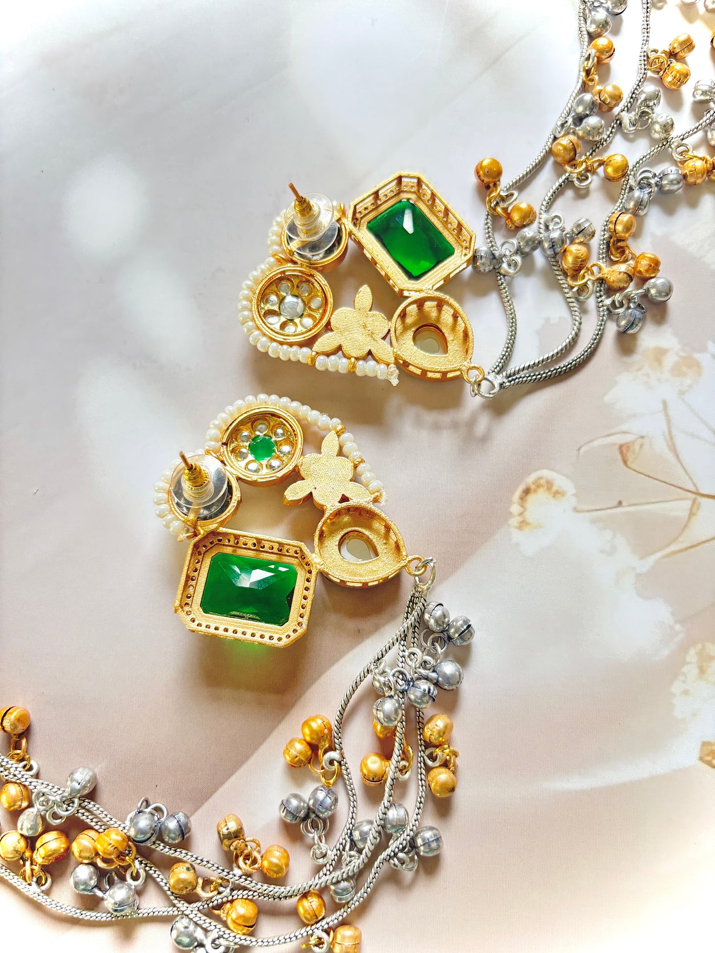 Green Hansi Premium Brass Earrings