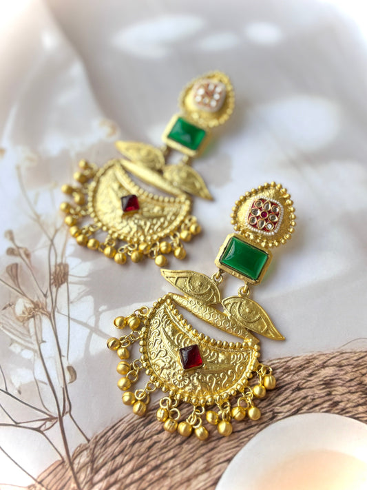 Emerald Naganika Brass Chandbalis