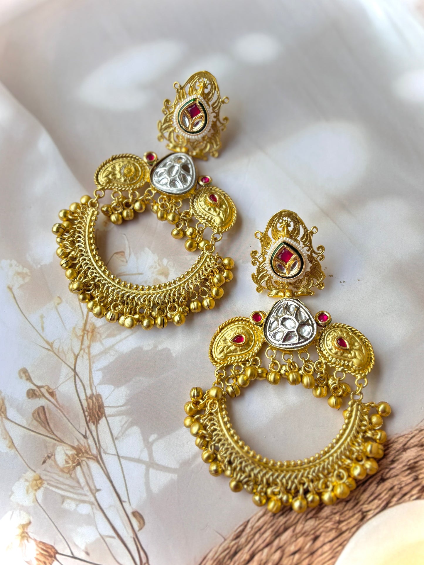 Golden Madhurya Brass Chandbalis