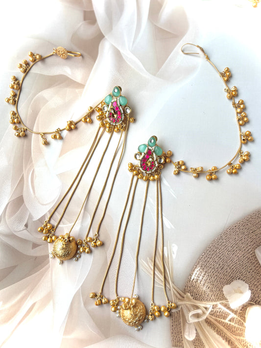 Pink & Mint Kakuba Brass Earrings