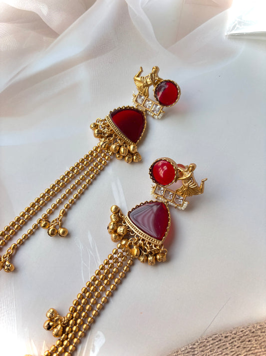 Red Nigan Brass Earrings