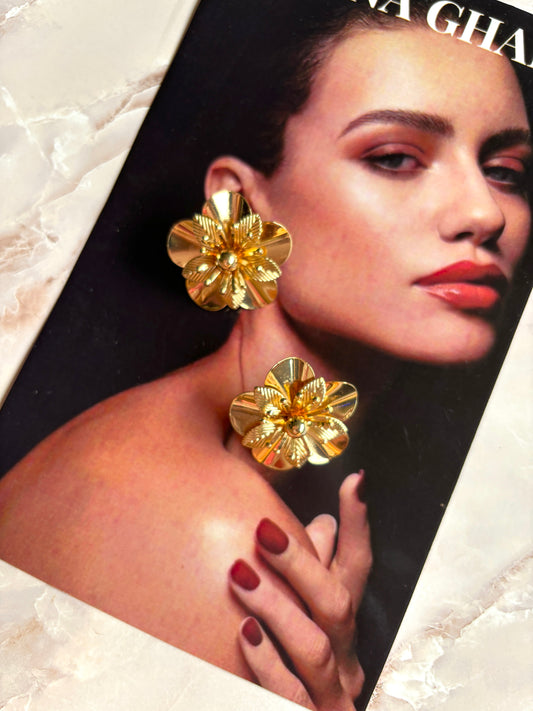 Golden Jaganmata Western Earrings