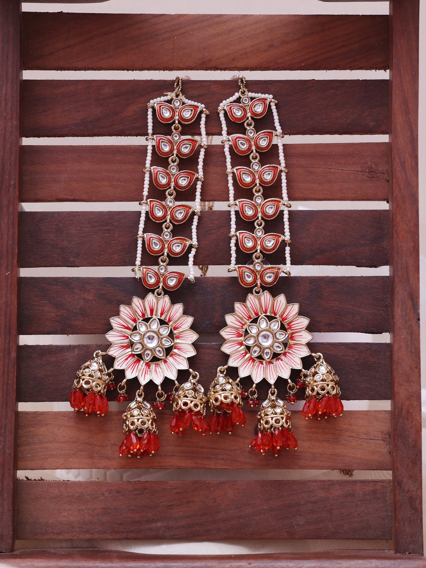 Red Carsani Jhumkis