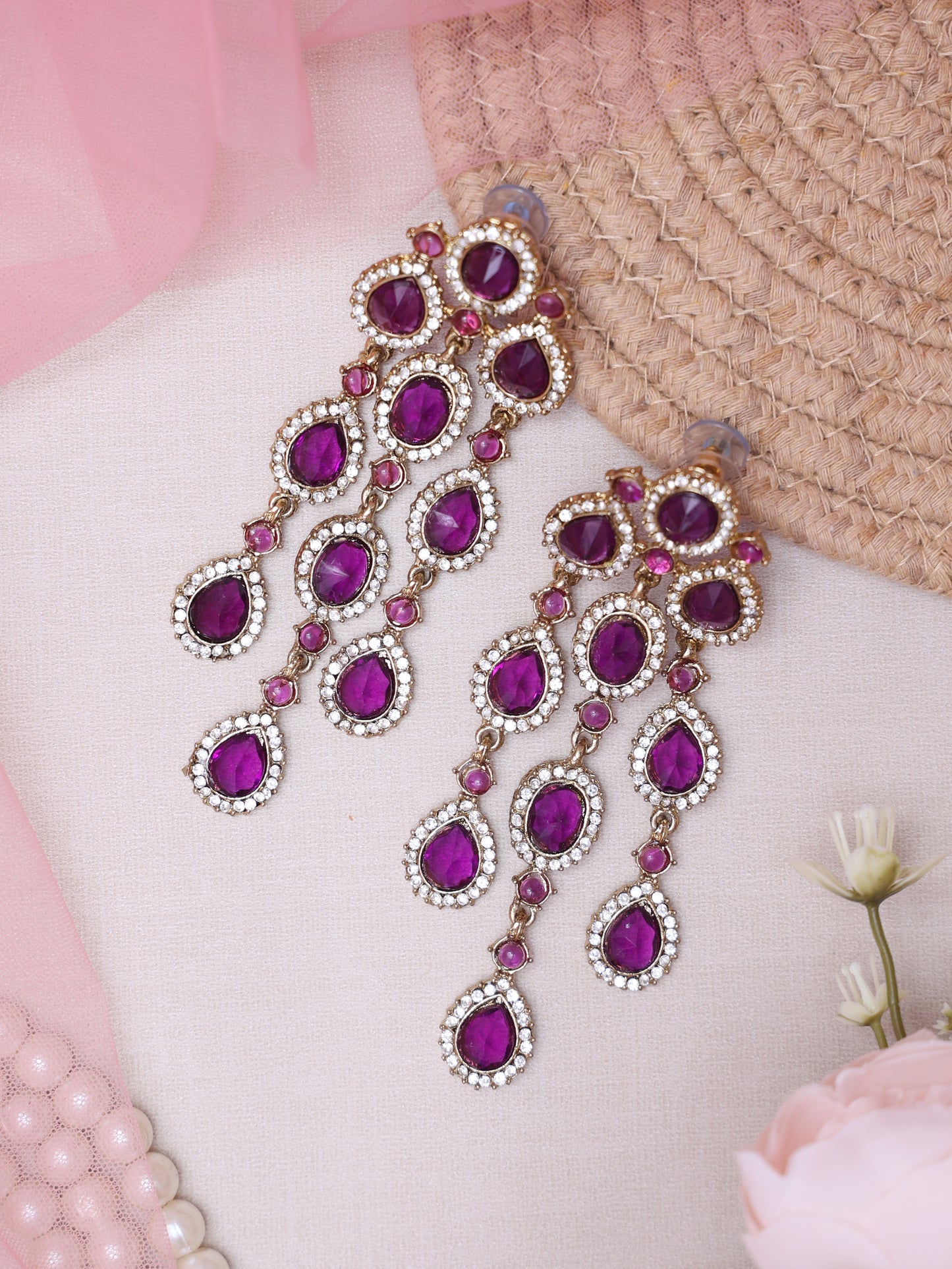 Purple Kahnsi Deisgner Earrings