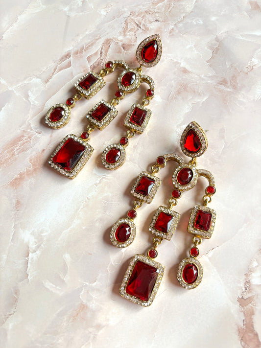 Red Mastani Designer Earrings