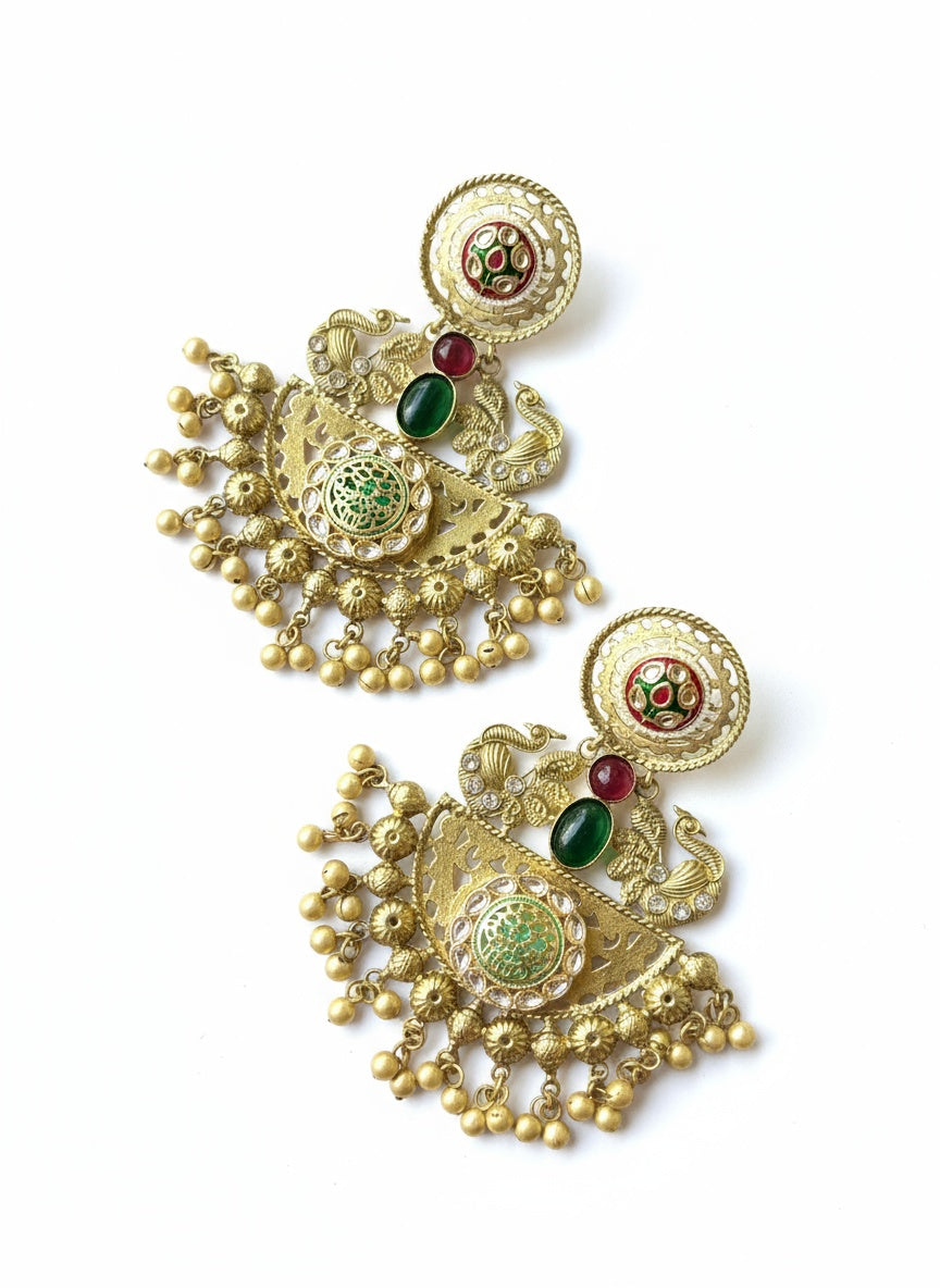 Golden Ugri Brass Chandbalis