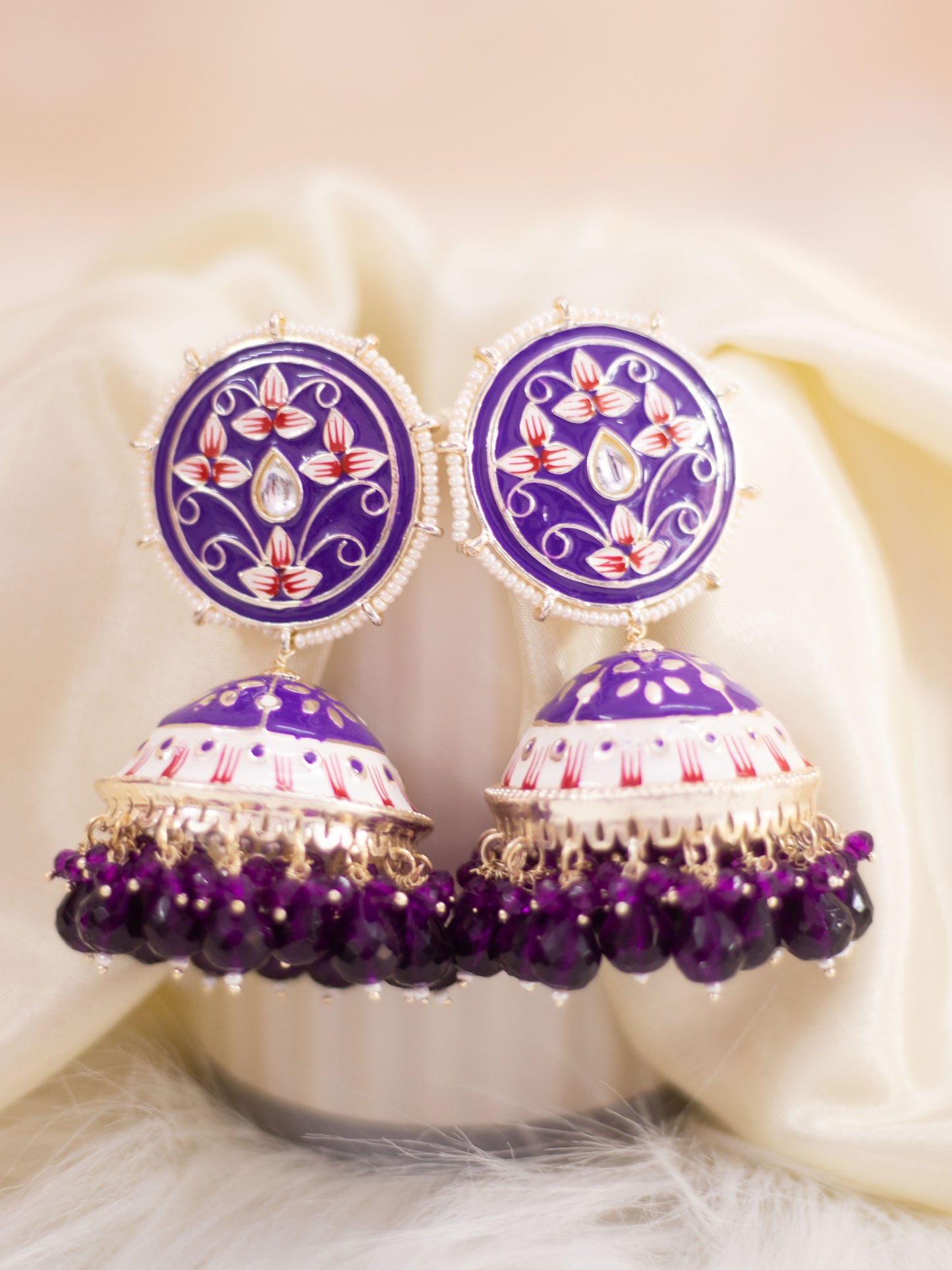 Purple Saanchi Jhumkis