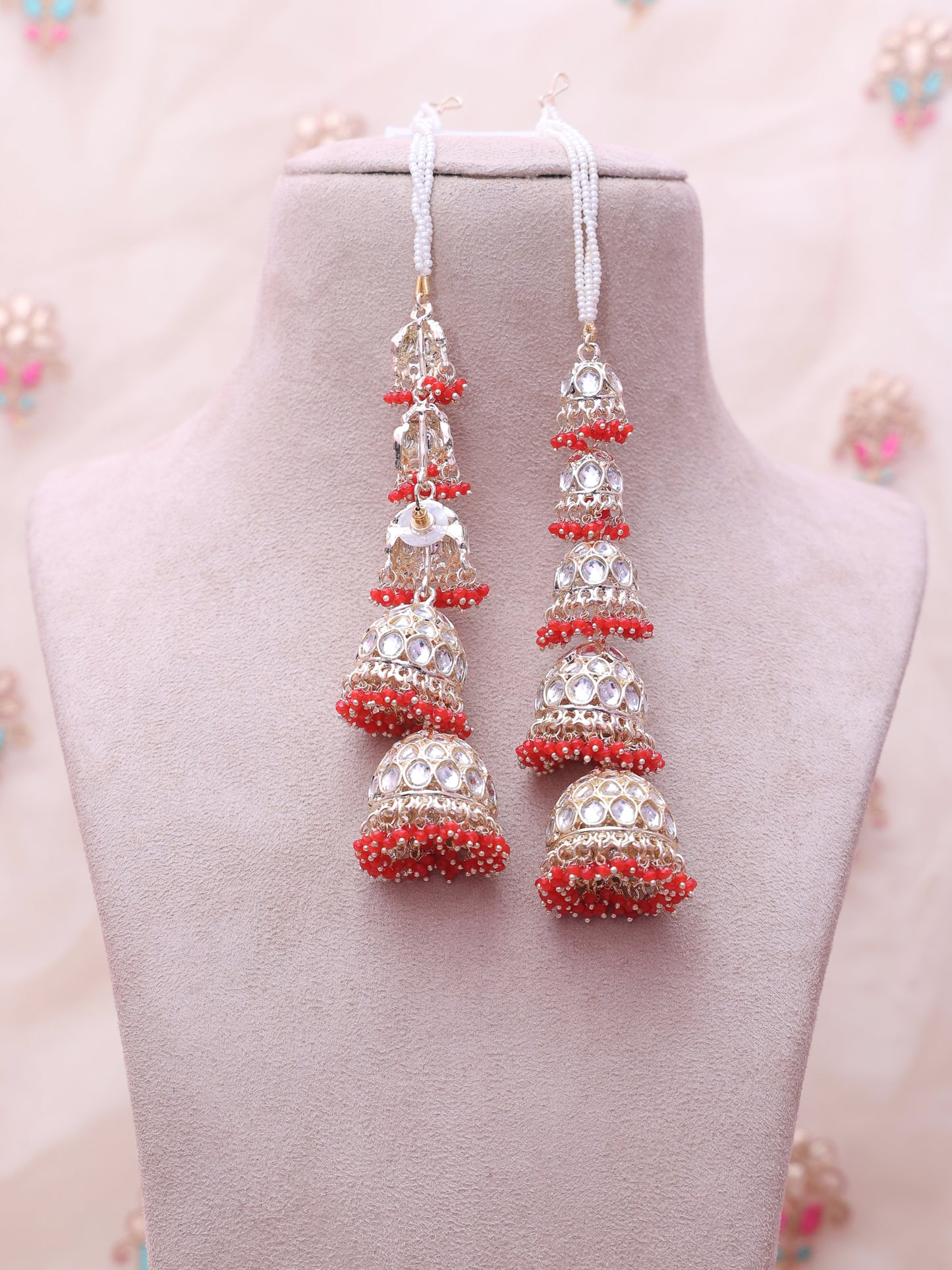 Red Pyaari Jhumkis