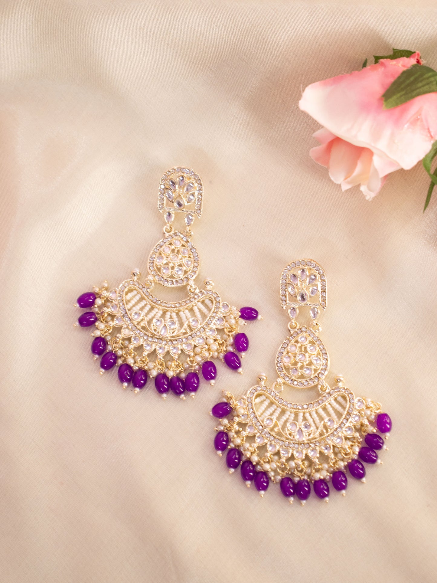 Purple Swaralia Chandbalis