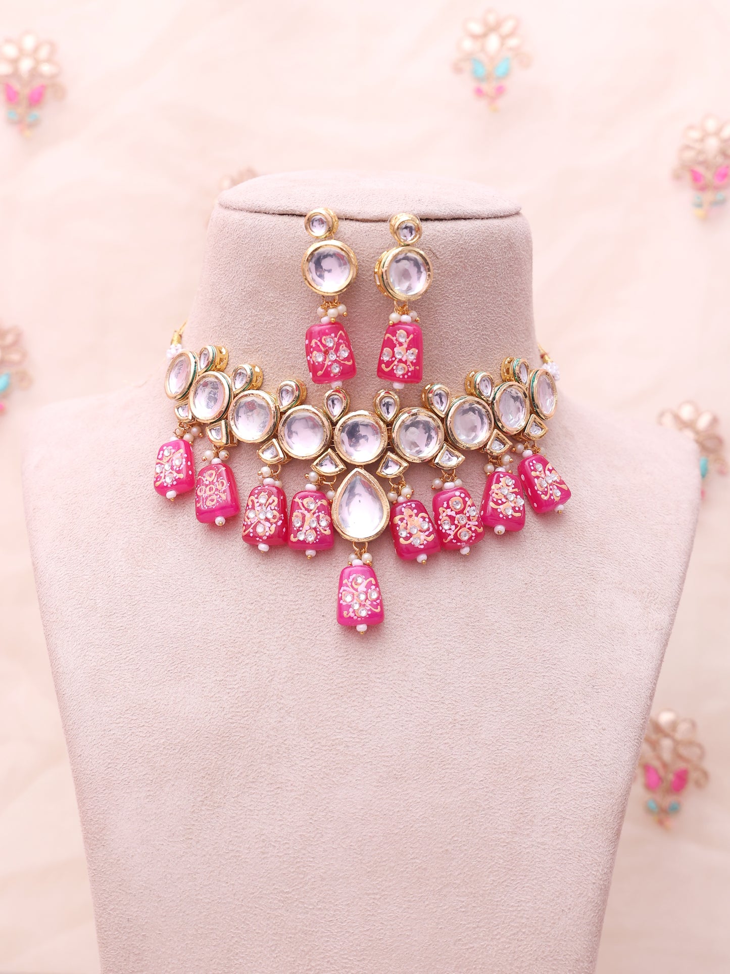 Pink Yaduni Necklace Set
