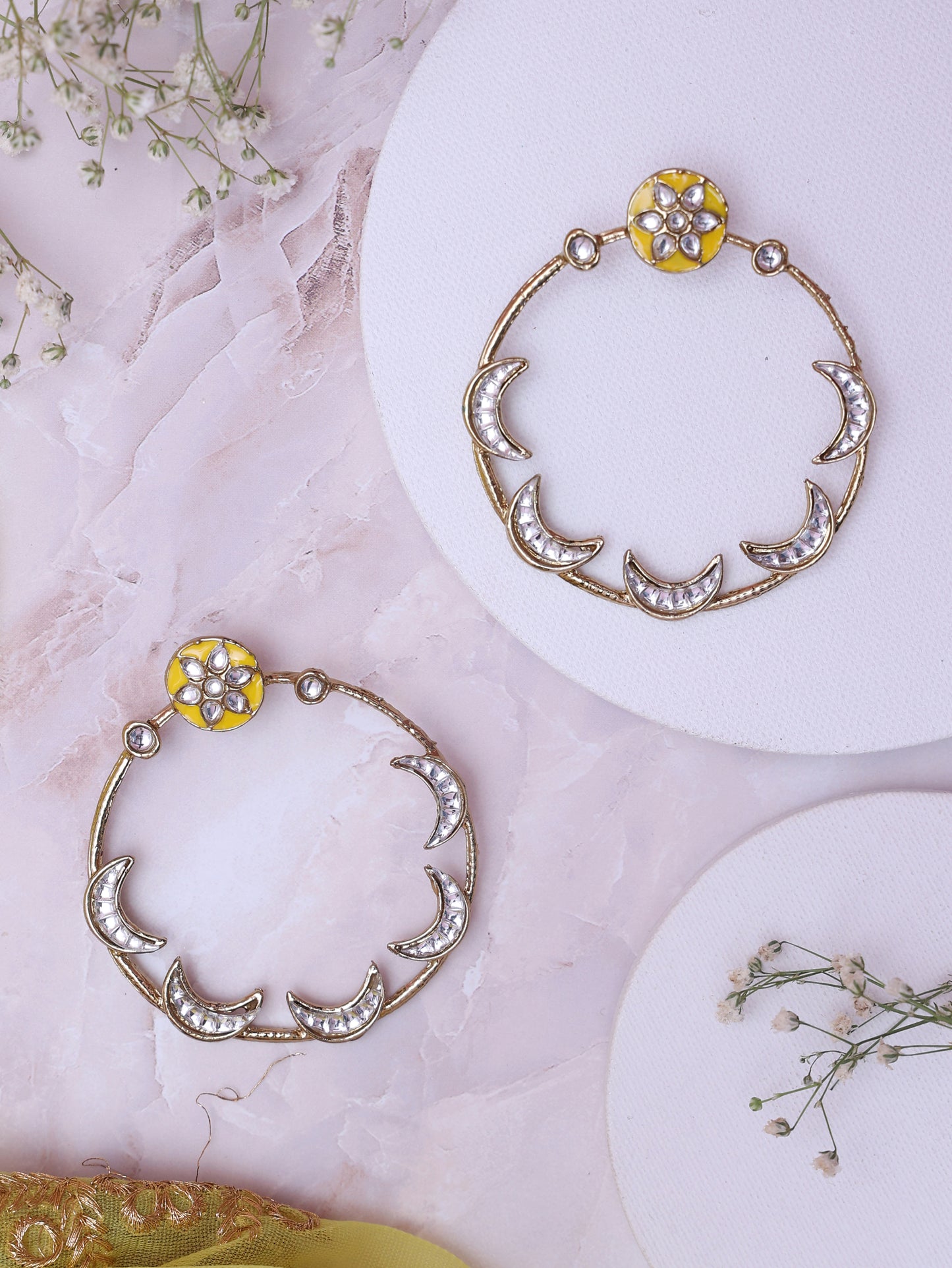Yellow Chandsiya Designer Chandbalis