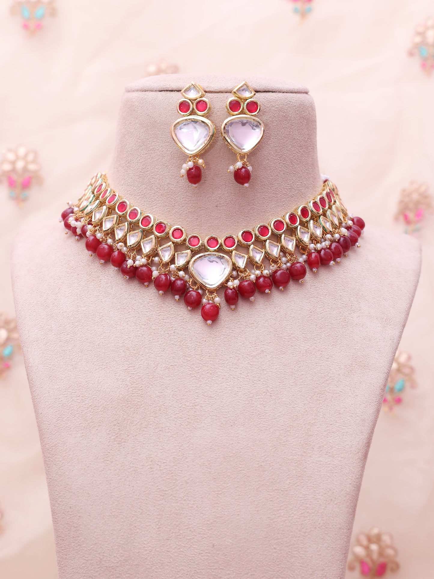 Red Caitali Necklace Set