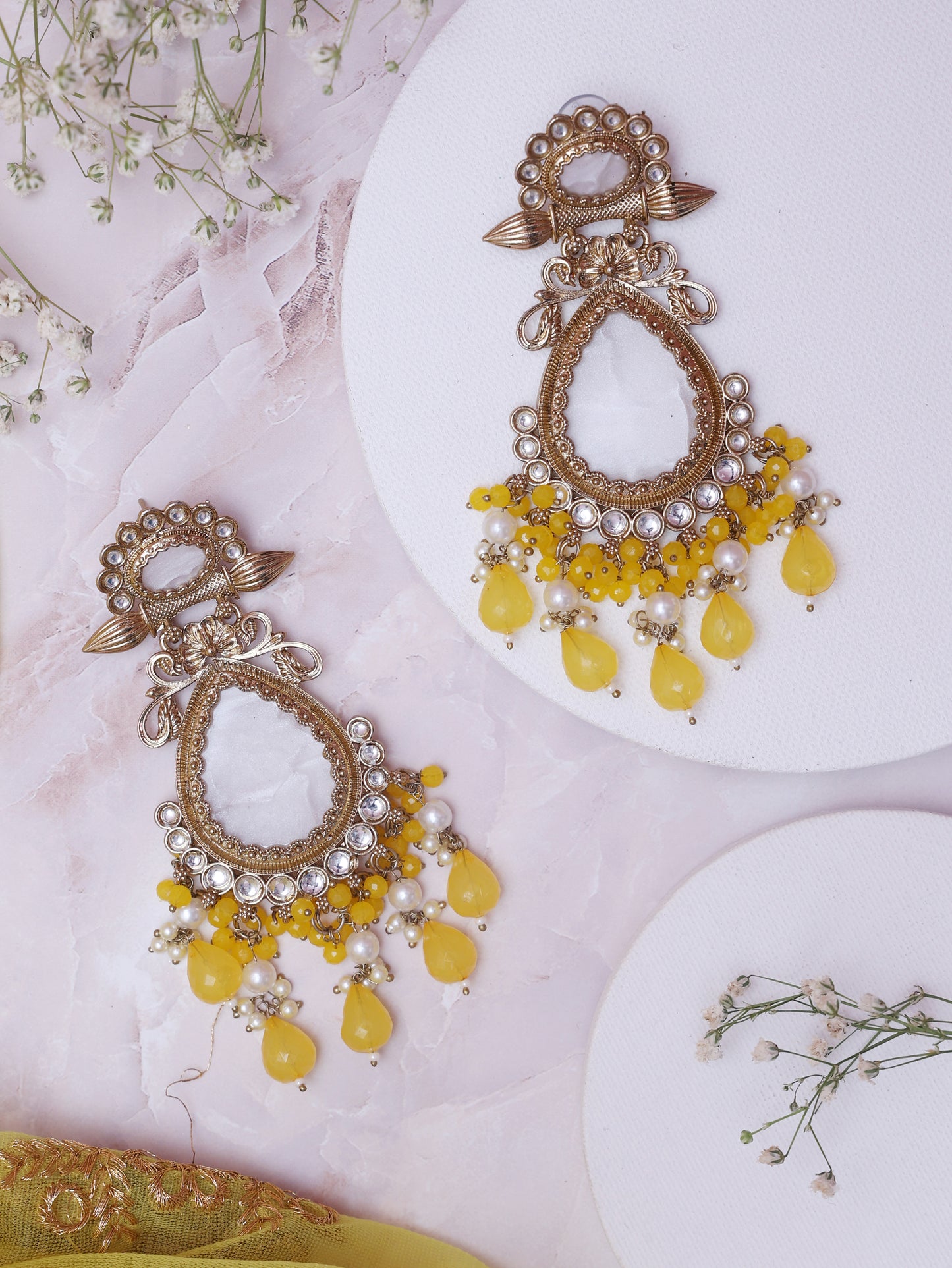 Yellow Keesha Designer Earrings