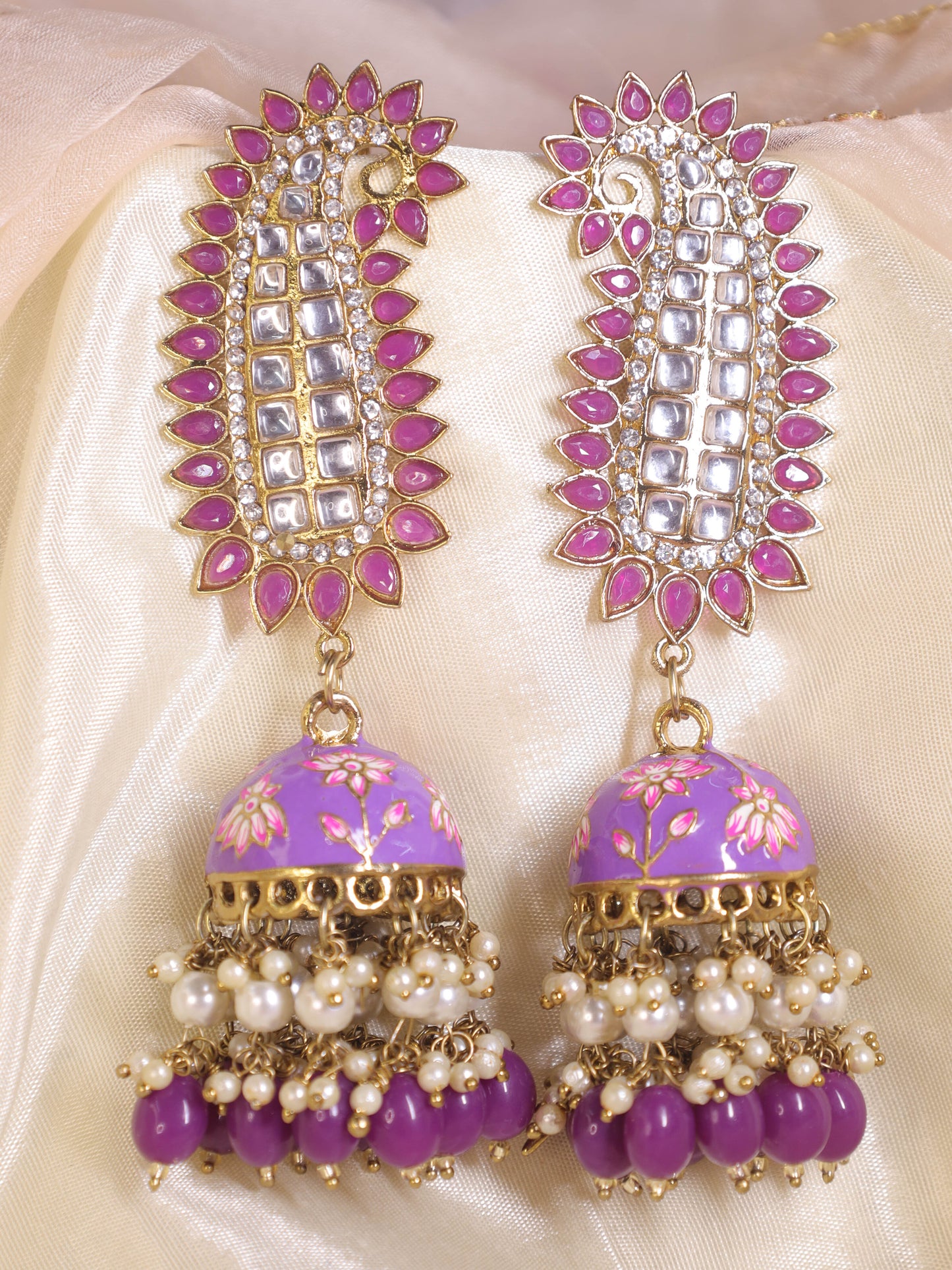 Purple Tapsee Jhumkis