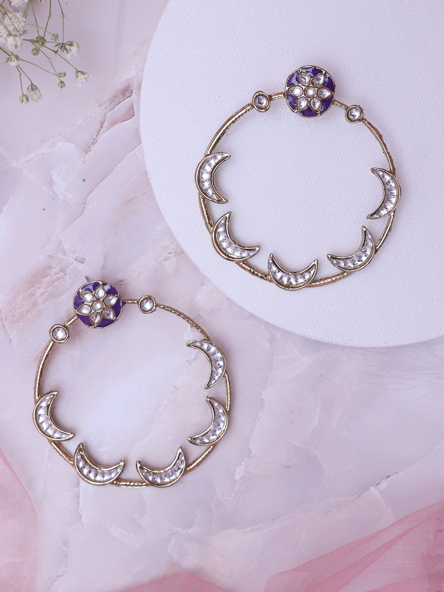 Purple Chandsiya Designer Chandbalis