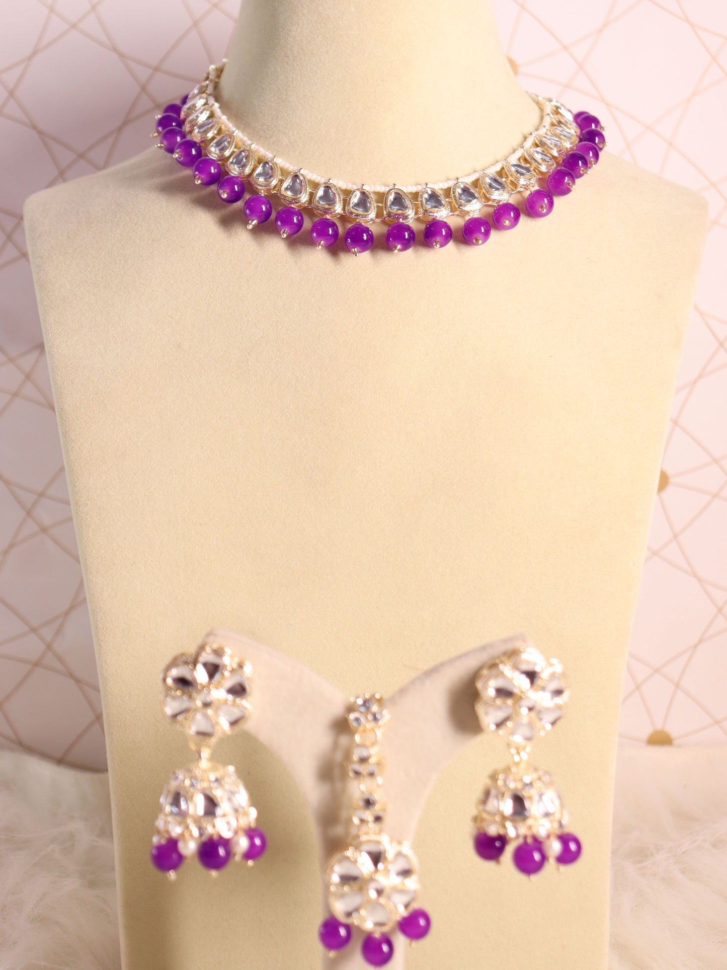 Purple Tamia Necklace Set