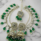 Green Sabita Jhumkis with Tika